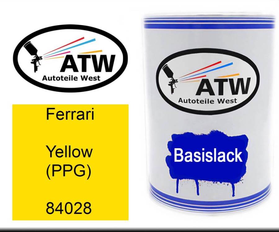 Ferrari, Yellow (PPG), 84028: 500ml Lackdose, von ATW Autoteile West.